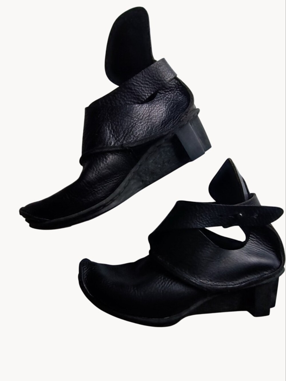 Trippen CHR Black Leather Wrapping Wedge Pumps Avant Garde Size 39 - Picture 2 of 11